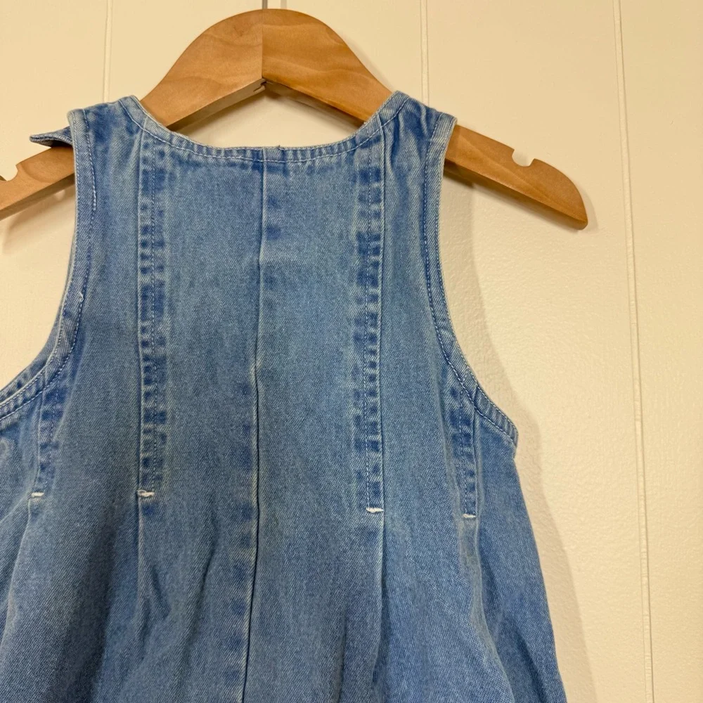 Cherokee Vintage Pleated Denim Overall Dress